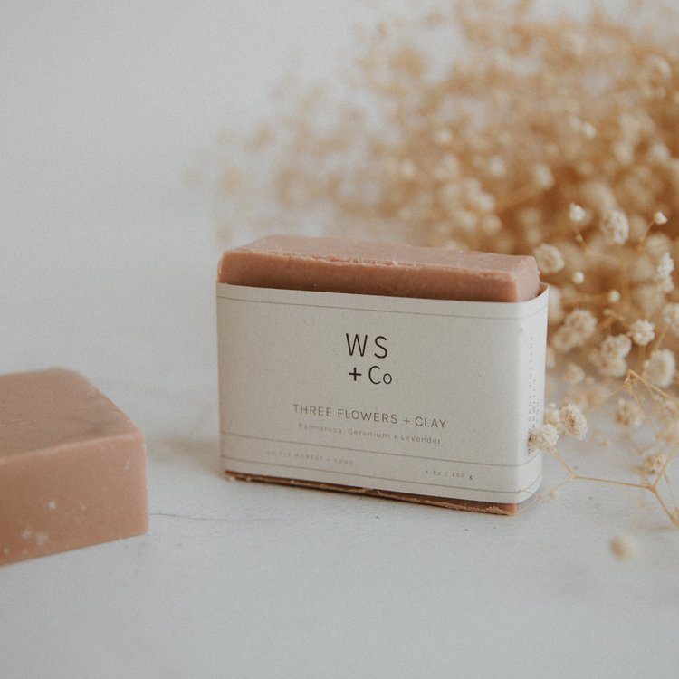 WHITE SAGE & CO VEGAN SOAP: Three Flowers & Clay