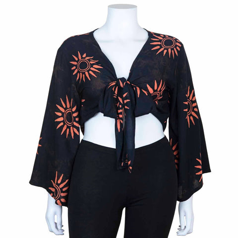 BLACK SUN WRAP TOP