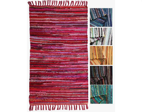 INDIAN CHINDI RAG RUGS 120 x 75 cm