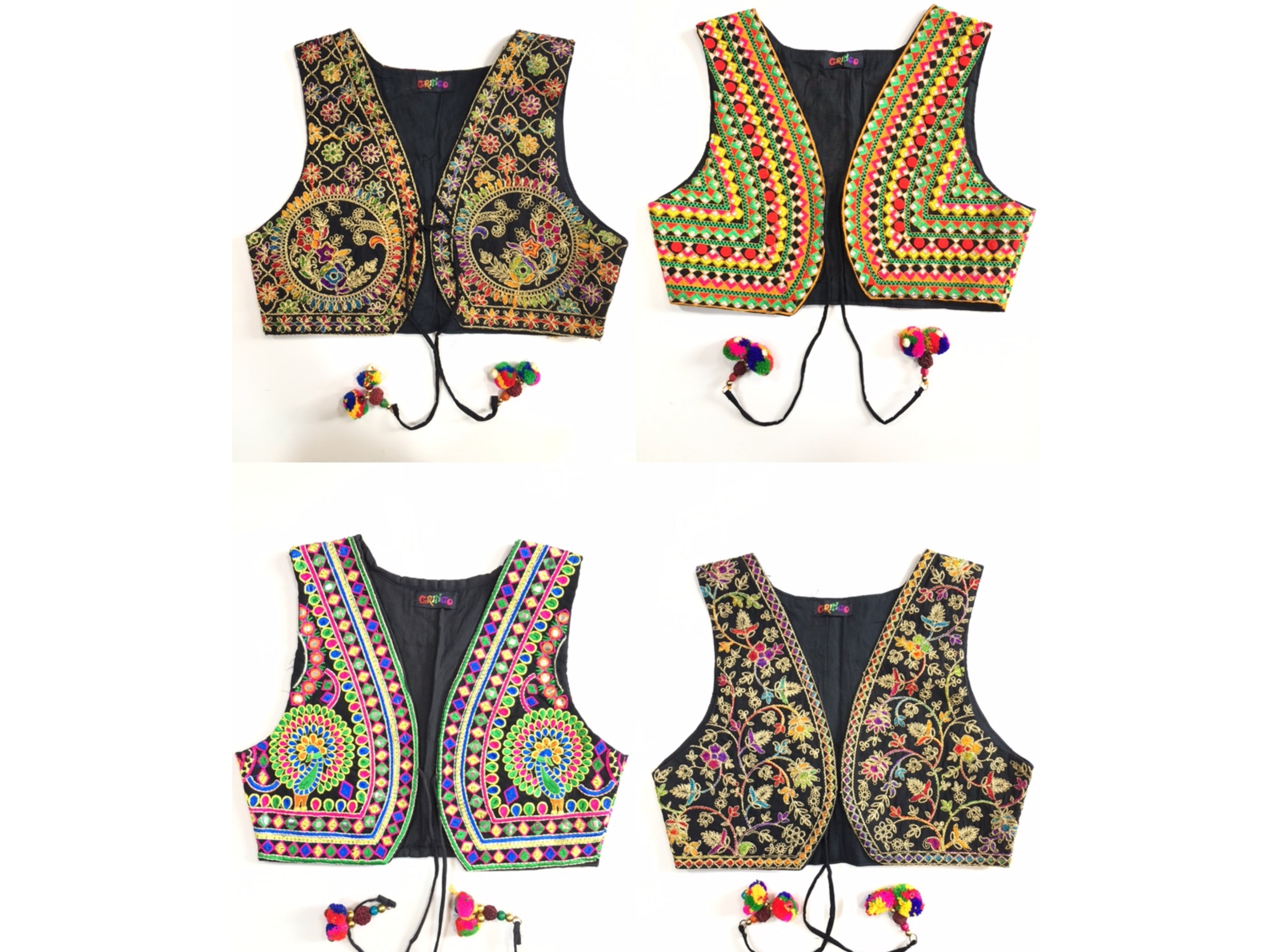 CROPPED INDIAN EMBROIDERED WAISTCOAT
