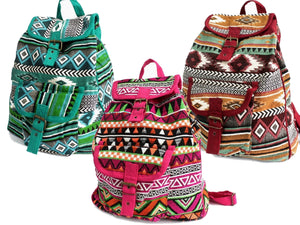 JACQUARD AZTEC DESIGN BACKPACK, RUCKSACK