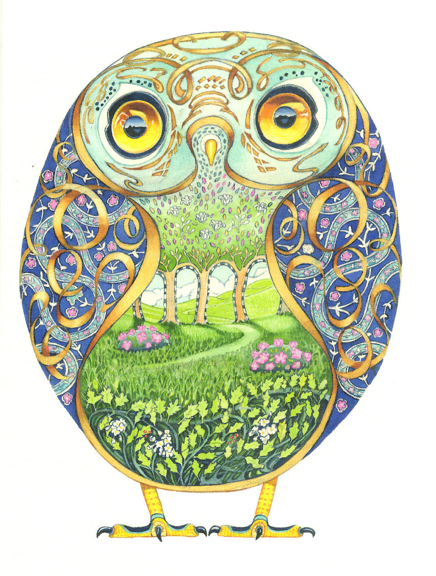 PAGAN WICCAN FINE ART GREETING CARDS Baby Owl DM COLLECTION