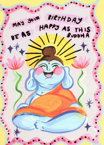 GREETING CARDS Happy Birthday Buddha ELEANOR BOWMER