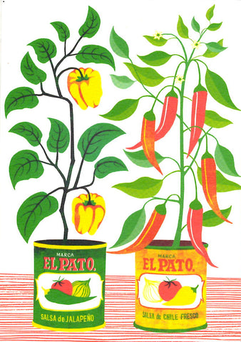 GREETING CARD Chilli Peppers PRINTER JOHNSON