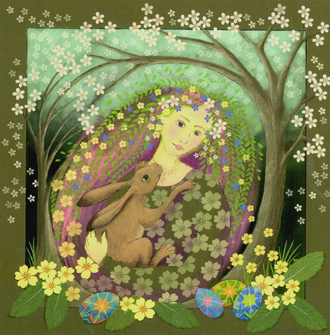 PAGAN WICCAN GREETING CARD Flower Maiden WENDY ANDREW