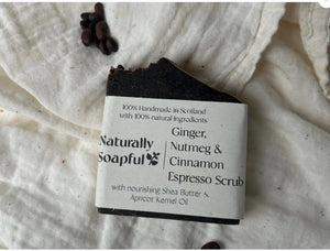 NATURALLY SOAPFUL VEGAN SOAP: Ginger, Nutmeg & Cinnamon Espresso Scrub