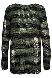 OVERSIZED PUNK GOTHIC DISTRESSED JUMPER/SWEATER