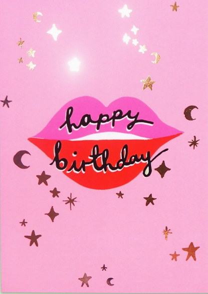 GREETING CARDS Happy Birthday Lips ELEANOR BOWMER
