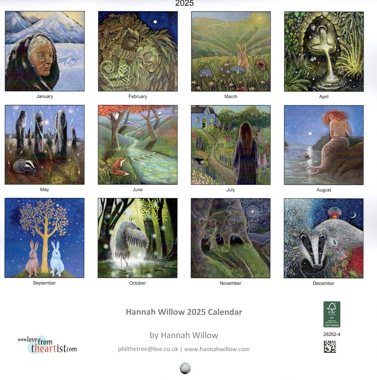 HANNAH WILLOW 2025 PAGAN WICCAN WALL CALENDAR