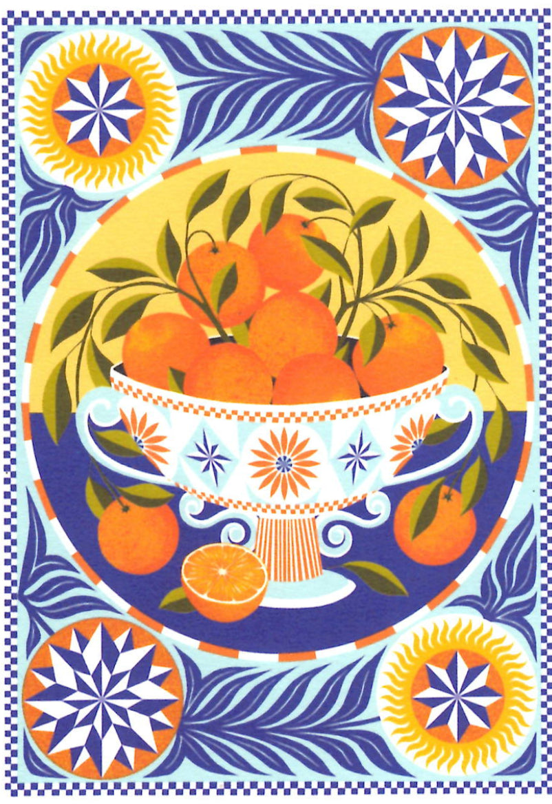 GREETING CARD Orange Bowl PRINTER JOHNSON