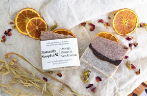 NATURALLY SOAPFUL VEGAN SOAP: Orange, Ginger & Neroli Scrub