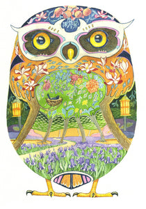 PAGAN WICCAN FINE ART GREETING CARDS Owl in the Forest DM COLLECTION