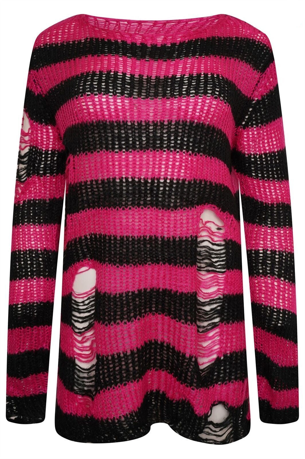 OVERSIZED PUNK GOTHIC DISTRESSED JUMPER/SWEATER