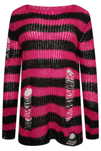OVERSIZED PUNK GOTHIC DISTRESSED JUMPER/SWEATER