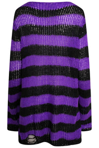 OVERSIZED PUNK GOTHIC DISTRESSED JUMPER/SWEATER