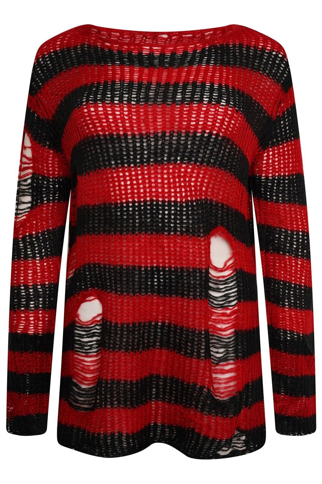 OVERSIZED PUNK GOTHIC DISTRESSED JUMPER/SWEATER