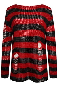 OVERSIZED PUNK GOTHIC DISTRESSED JUMPER/SWEATER