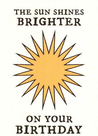 GREETING CARD The Sun Shines Brighter on Your Birthday CAI & JO