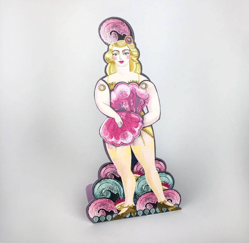 SARAH YOUNG DIE CUT 3D GREETING CARD Showgirl Fanny