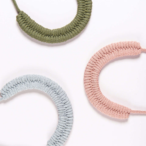 WOVEN NECKLACE KIT: Avocado - Blush - Light Grey