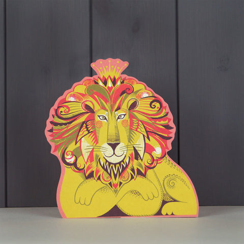 SARAH YOUNG DIE CUT 3D GREETING CARD Clarence the Lion