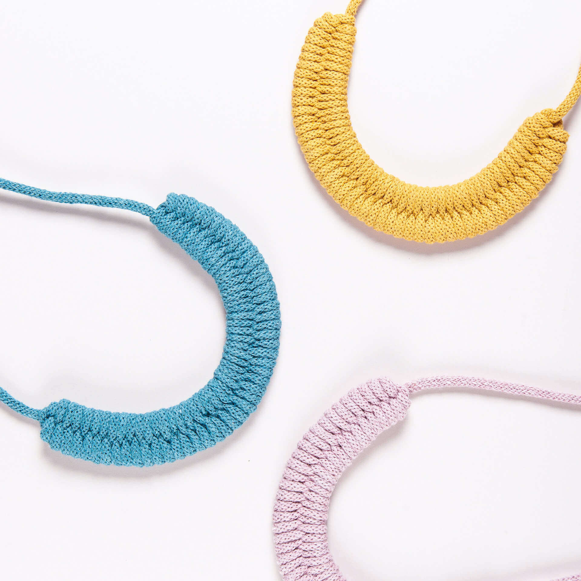 WOVEN NECKLACE KIT: Mustard - Dusty Pink - Teal