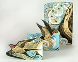 ANGELA HARDING 3D DIE CUT GREETING CARD Cornish Swallows