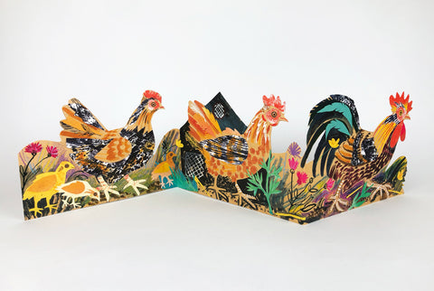 MARK HEARLD 3D DIE CUT GREETING CARD Chickens
