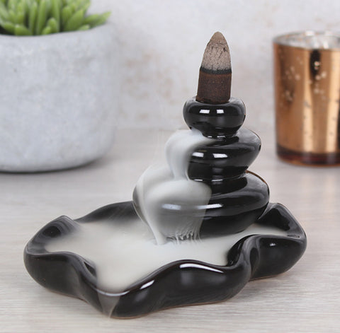 BACKFLOW INCENSE CONE BURNER/HOLDER Pebbles