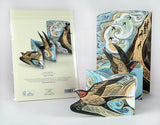 ANGELA HARDING 3D DIE CUT GREETING CARD Cornish Swallows