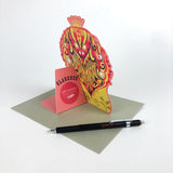 SARAH YOUNG DIE CUT 3D GREETING CARD Clarence the Lion