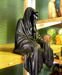 GRIM REAPER SHELF SITTER FIGURE Ornament Darkness Resides GOTHIC PAGAN OCCULT