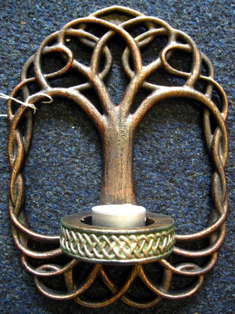 TREE OF LIFE CANDLE Tealight HOLDER WALL Sconce PAGAN Wiccan CELTIC