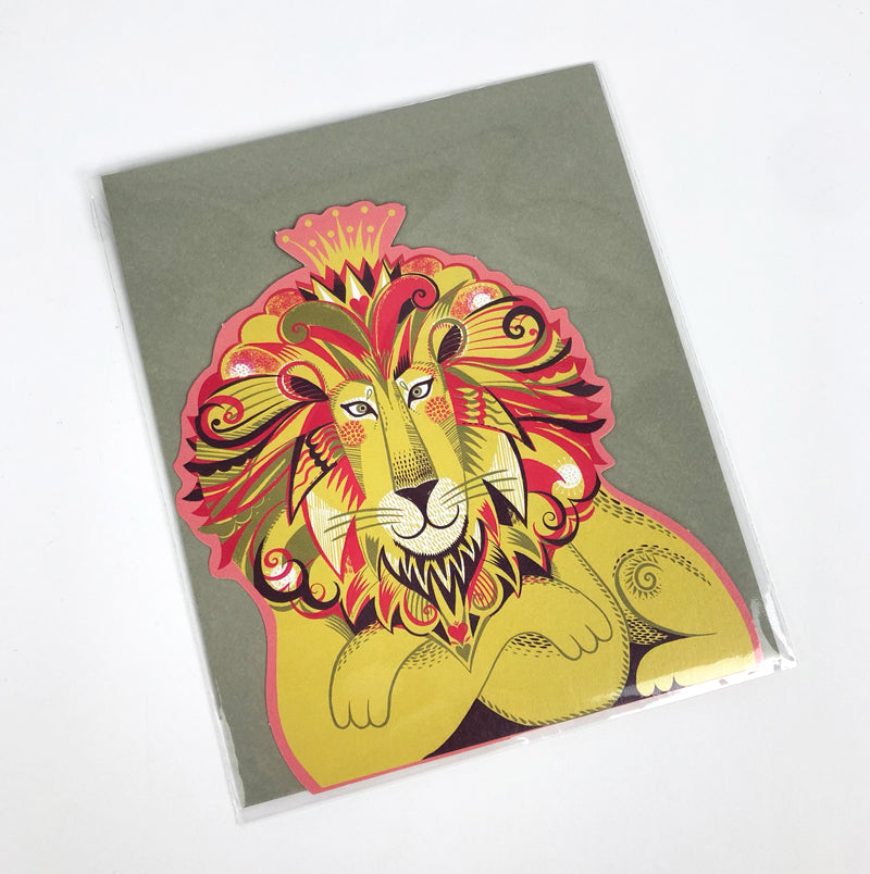 SARAH YOUNG DIE CUT 3D GREETING CARD Clarence the Lion