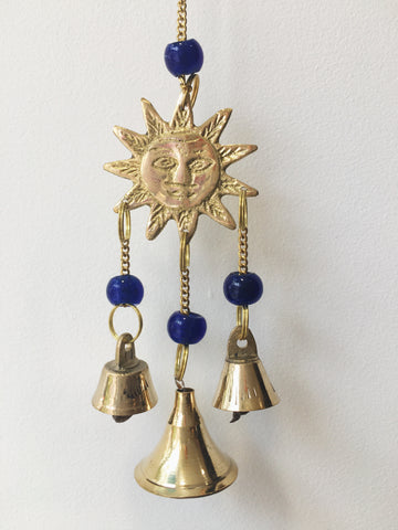 HANGING BRASS Sun CHIMES DECORATION