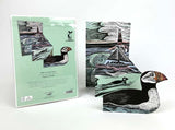ANGELA HARDING 3D DIE CUT GREETING CARD Puffins at Coquet Island