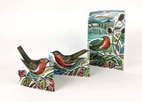 ANGELA HARDING 3D DIE CUT GREETING CARD Robins & Teasels