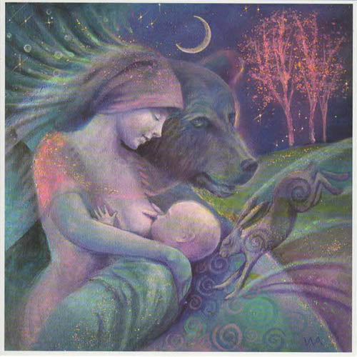 PAGAN WICCAN GREETING CARD Arta Mother Love WENDY ANDREW GODDESS