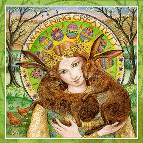 PAGAN WICCAN GREETING CARD Awakening Creativity BLANK Celtic GODDESS WENDY ANDREW