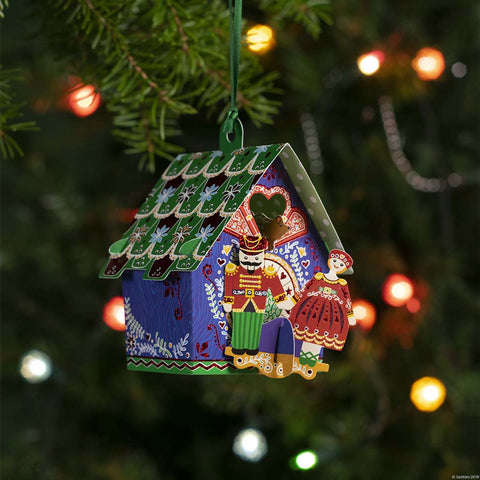 3D POP UP BAUBLE YULE CHRISTMAS GREETING CARD Cuckoo Clock SANTORO