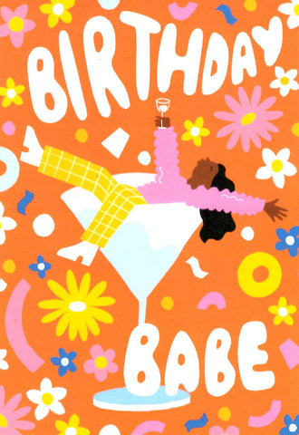 GREETING CARD Birthday Babe ICKAPRINT