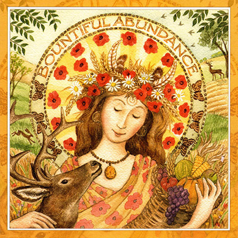 PAGAN WICCAN GREETING CARD Bountiful Abundance BLANK Celtic GODDESS WENDY ANDREW