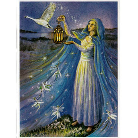 PAGAN WICCAN GREETING CARD Brigid Snowdrop WENDY ANDREW Birthday CELTIC GODDESS