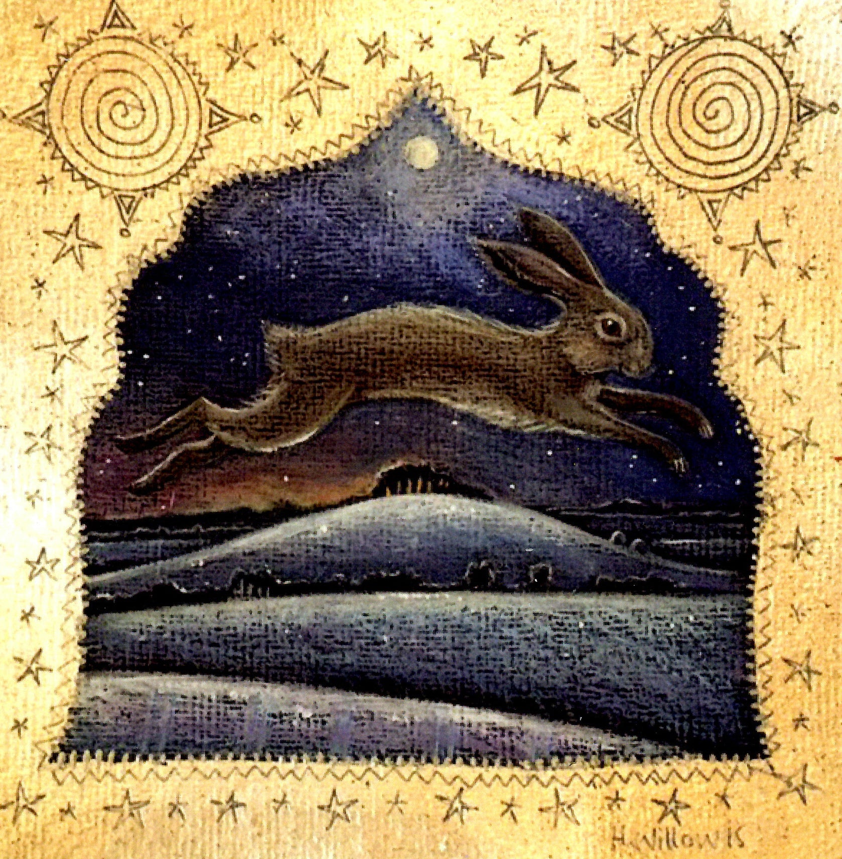 YULE CHRISTMAS GREETING CARD The Winter Hill HANNAH WILLOW