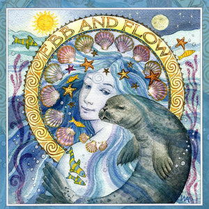 PAGAN WICCAN GREETING CARD Ebb & Flow BLANK Celtic GODDESS WENDY ANDREW