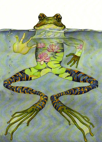 PAGAN WICCAN FINE ART GREETING CARDS Frog BIRTHDAY Animal BLANK DM COLLECTION