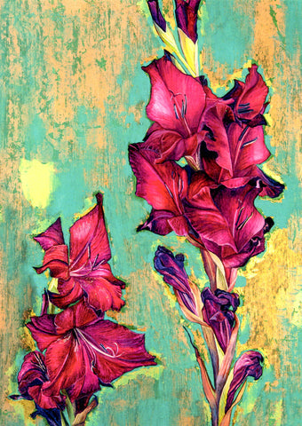 FINE ART GREETING CARD Gladioli GEORGIA COX
