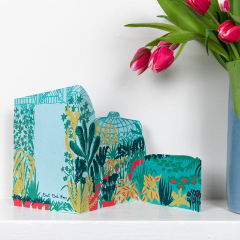 EAST END PRESS 3D CONCERTINA GREETING CARD Glass House Garden