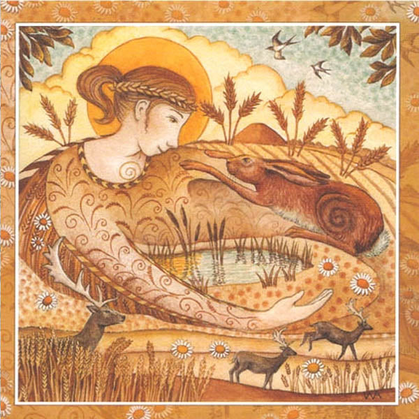 LAMMAS GODDESS FESTIVAL GREETING CARD Pagan CELTIC WENDY ANDREW