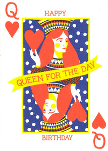 LITHO PRINT GREETING CARD Happy Birthday Queen PRINTER JOHNSON
